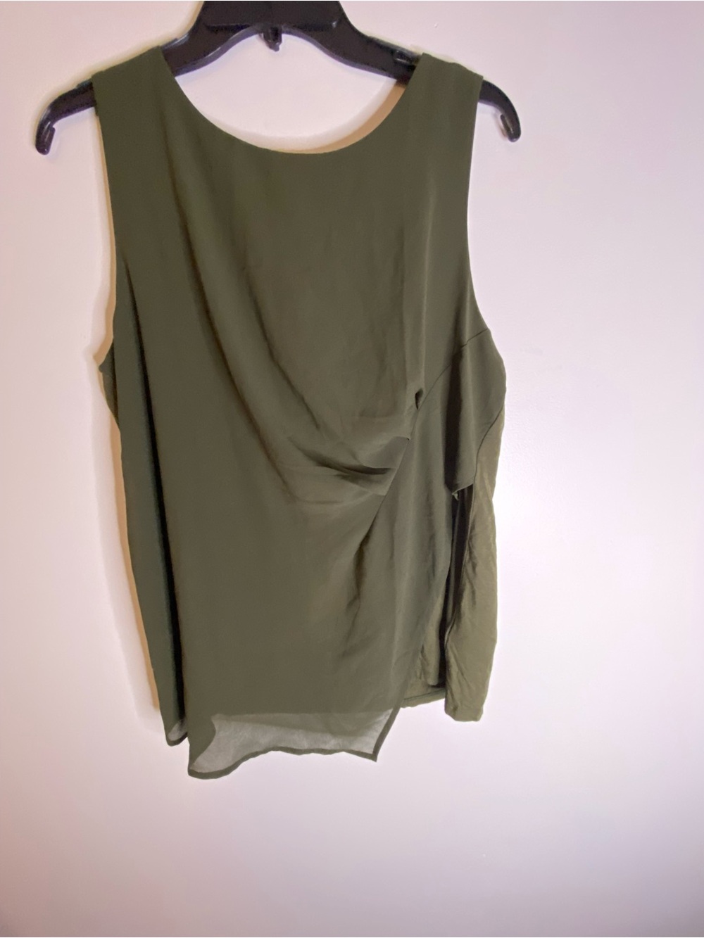 Beacon Olive Sleeveless Draped Tank Top